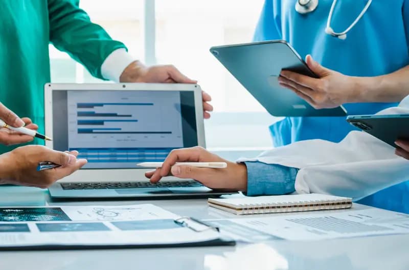 Medical team working together