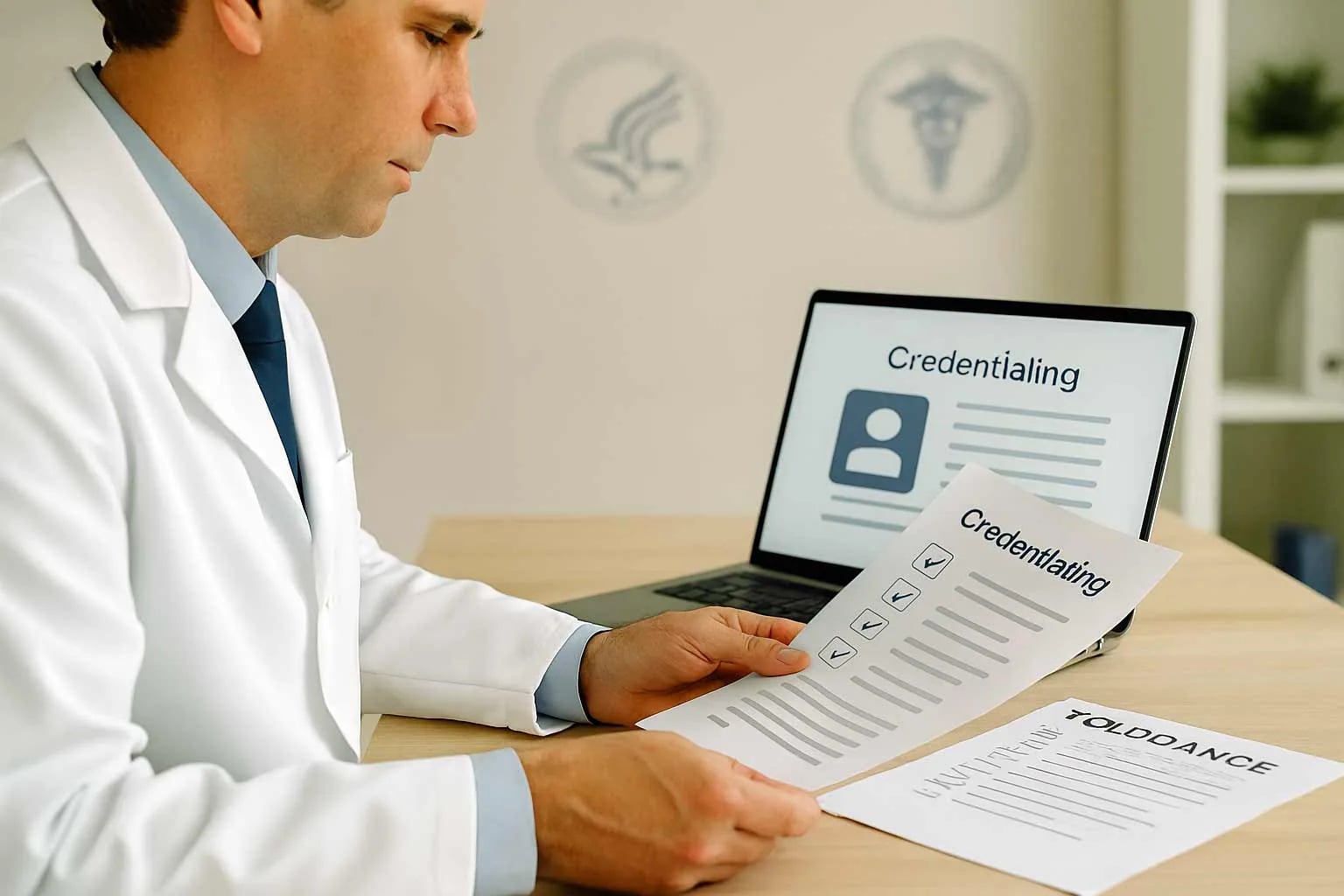 Healthcare provider credentialing specialist managing payer enrollment and CAQH attestation