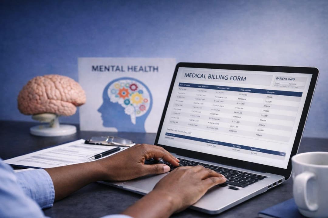 Psychology billing services and claims illustration