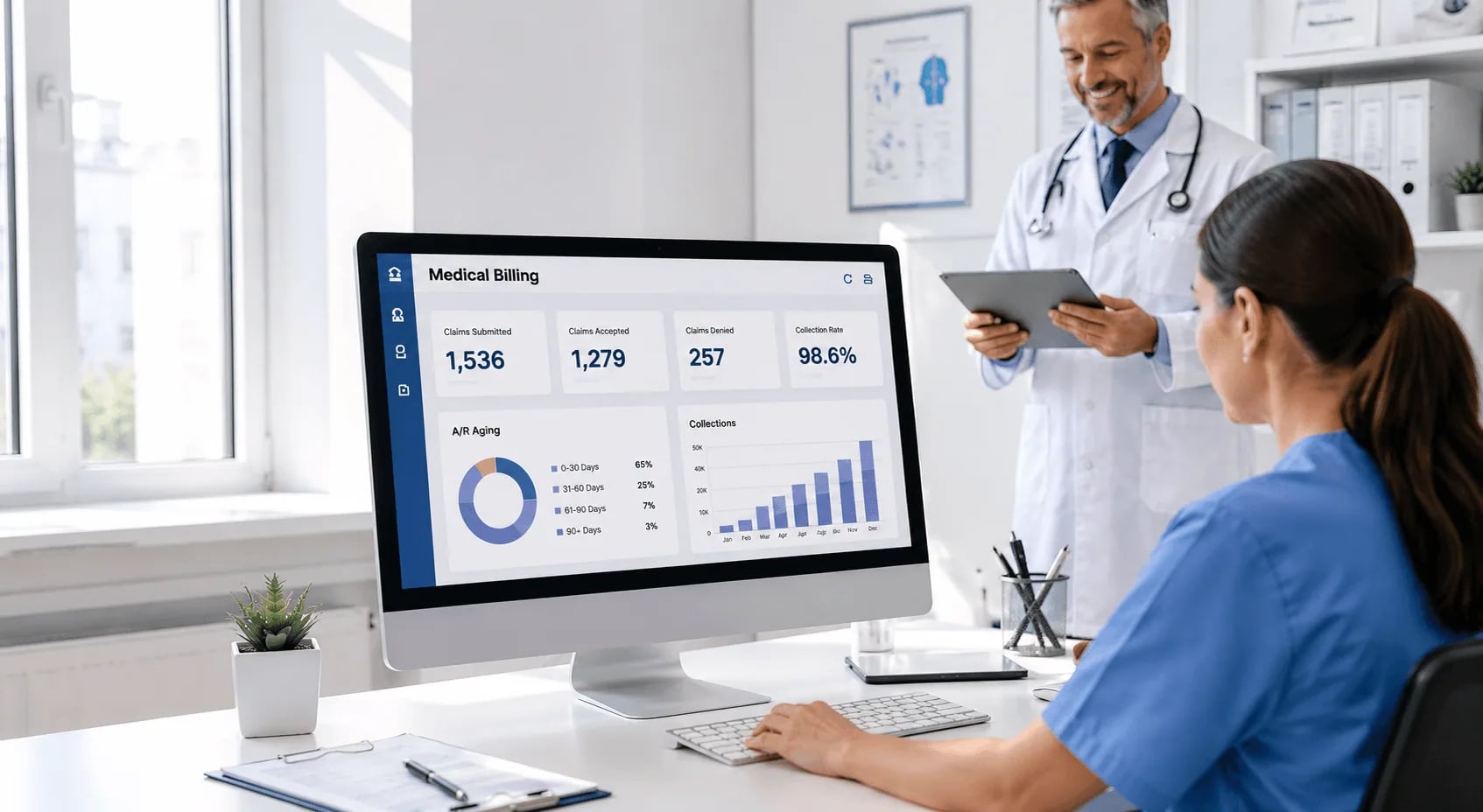 Healthcare practice outsourcing medical billing to improve revenue cycle management
